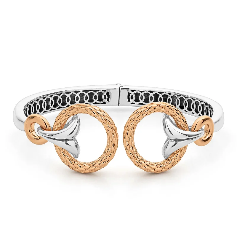 Capulet Torque Cuff 22mm - Two Tone Rose + Silver