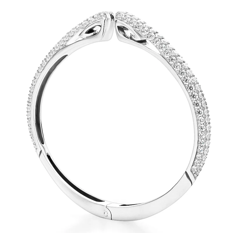 Spirit Pavé Cuff 5mm - Sterling Silver + CZ Blanc