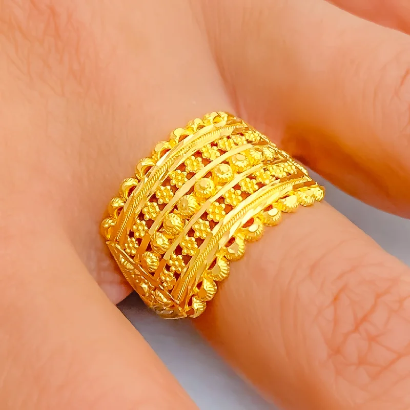 Exclusive Rectangular 22K Gold Ring