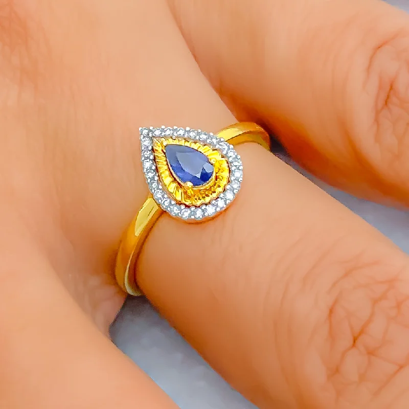 Dapper Delicate Drop 18K Gold + Diamond Ring