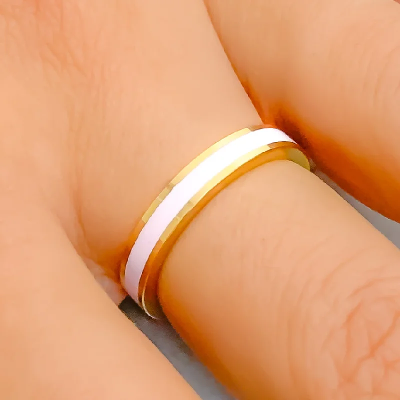 Glossy Baby Pink 22k Gold Enamel Band