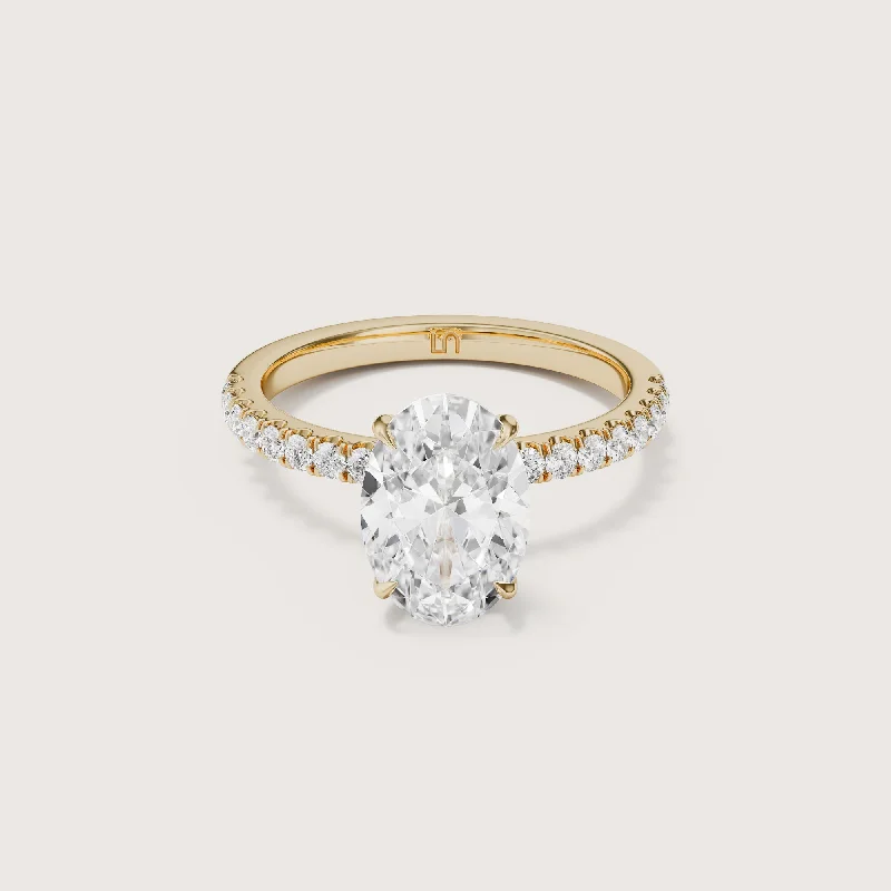 Vera Oval Solitaire - Hidden Halo Diamond Band