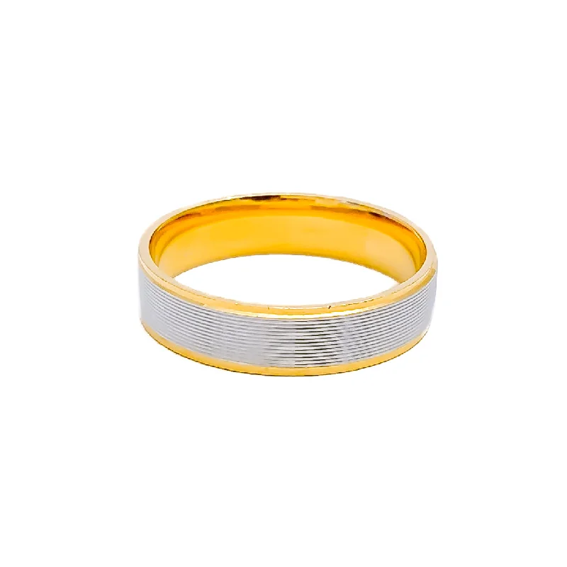 Two-Tone Smooth 22k Gold Band