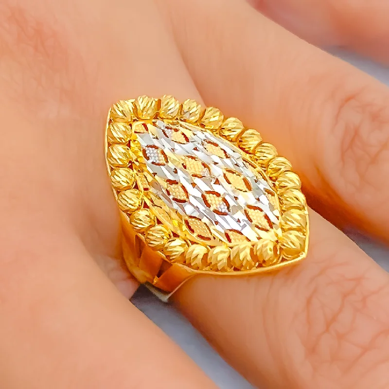 Two-Tone Stately 22k Gold Ring