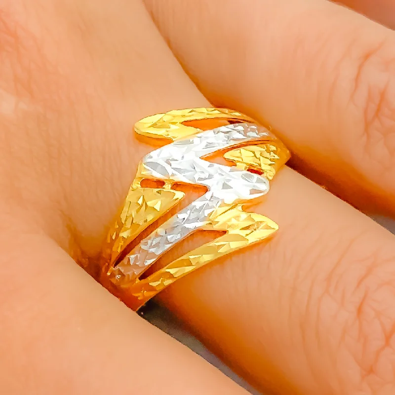 Distinct Bright Lightning 22k Gold Ring