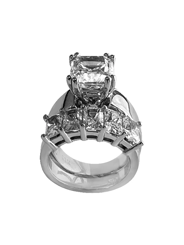 CHRISTINE 4 carat Radiant Cut Engagement Ring With Matching Band