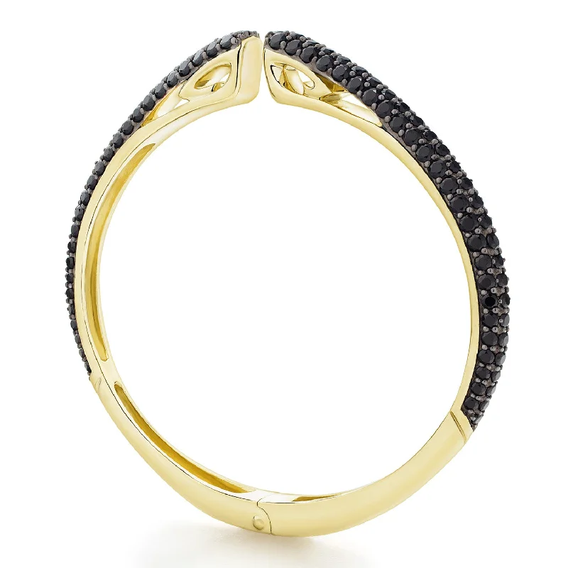 Spirit Pavé Cuff 5mm - 18K Gold Vermeil + CZ Noir