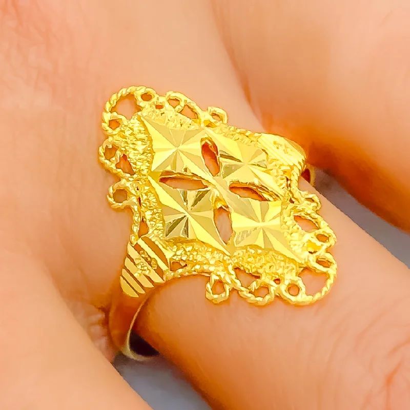 Intricate Trendy 22k Gold Ring