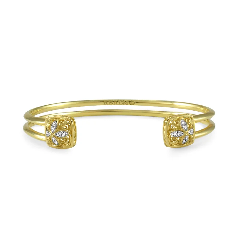 Duplicity Pavé Cuff 10mm - 18K Gold Vermeil + CZ Blanc