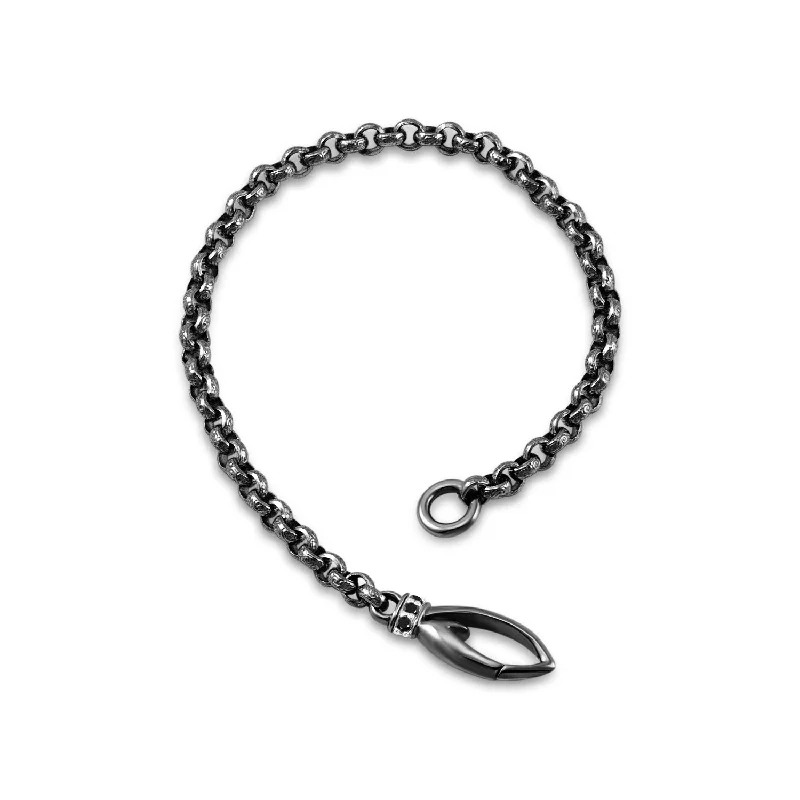 Everyday Chain Bracelet - Black Ruthenium Vermeil + CZ Noir