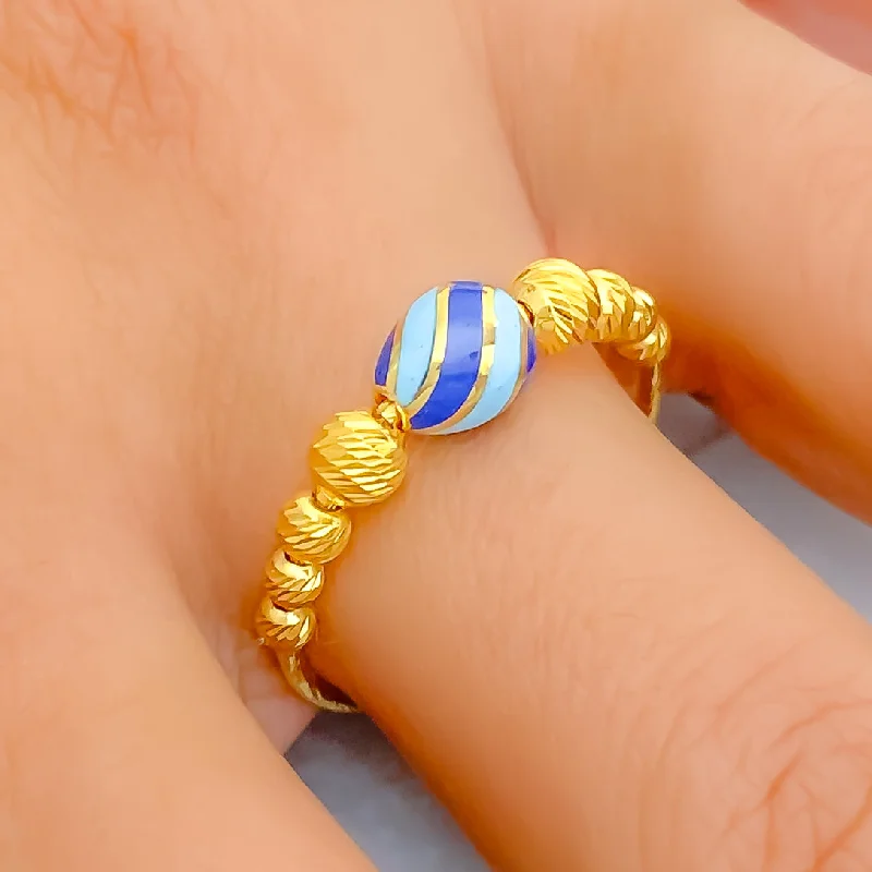 Artistic Colorful 21k Gold Ring