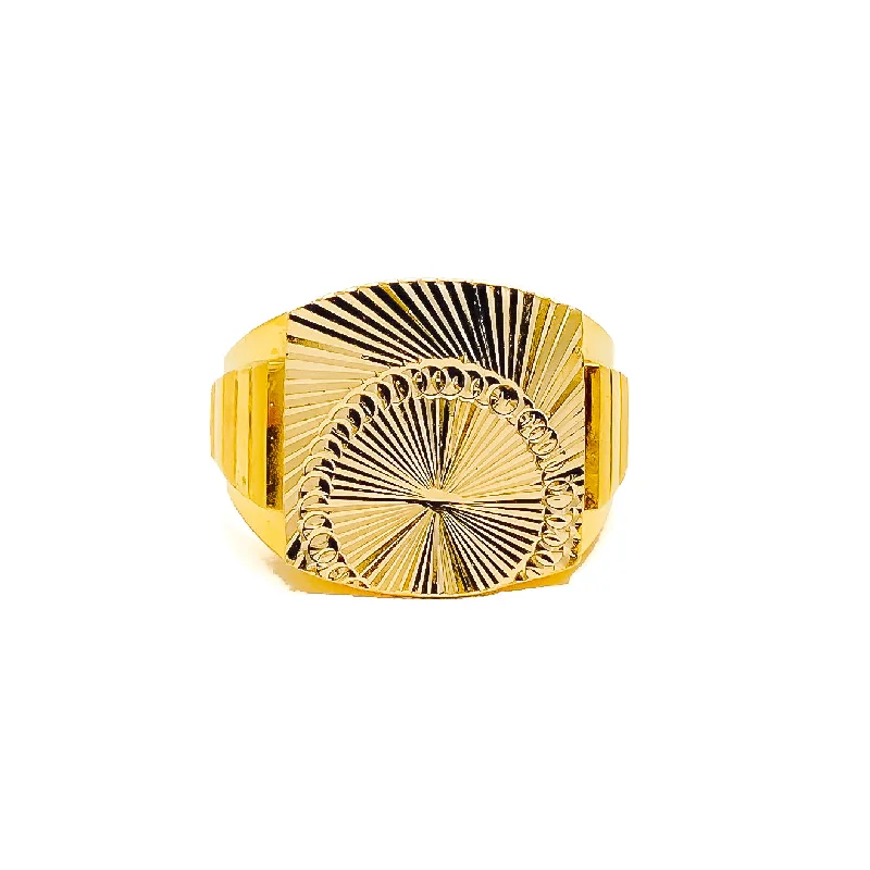 Gorgeous Spiral Men's 22k Gold Ring