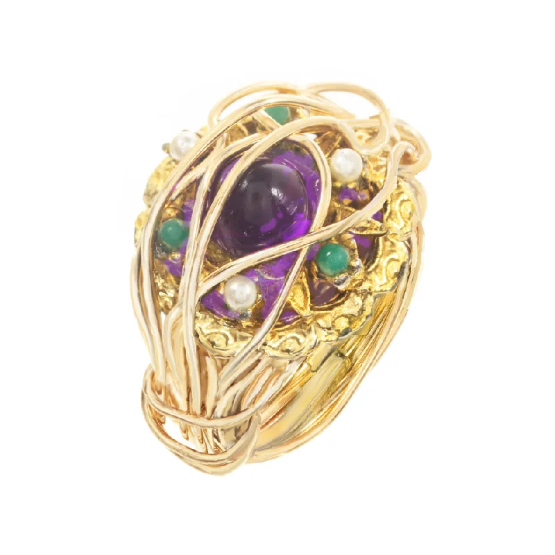 Royal Amethyst-ish Vintage Cocktail Ring