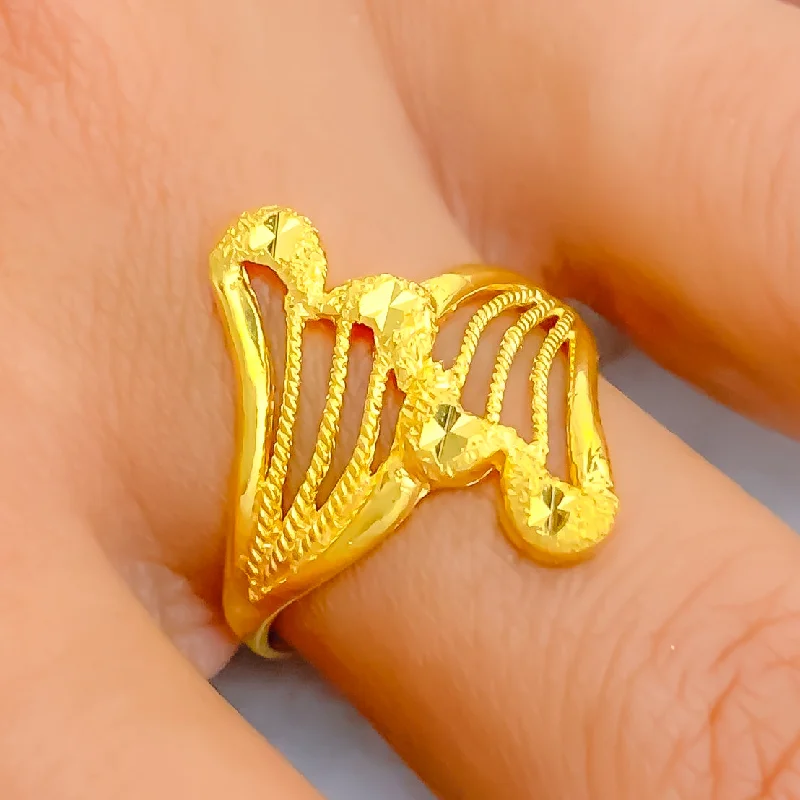 Bold Ethereal 22k Gold Ring