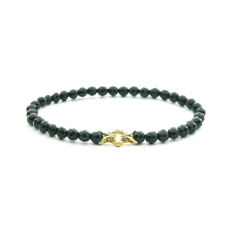 Bond Bracelet - 18K Gold Vermeil + Black Agate