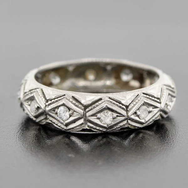 Late Art Deco Platinum & Diamond Eternity Band 0.45ct