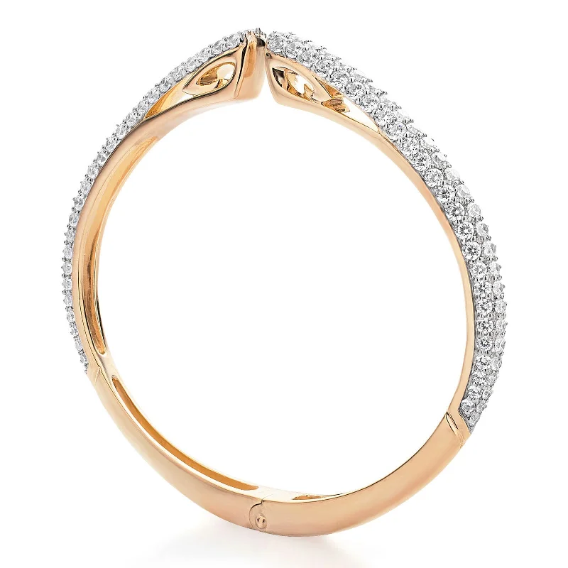 Spirit Pavé Cuff 5mm - 18K Rose Gold Vermeil + CZ Blanc