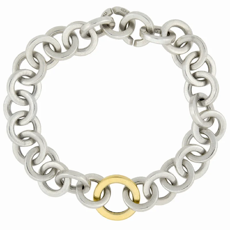 TIFFANY & Co. Estate 18kt/Sterling Interlocking Link Bracelet