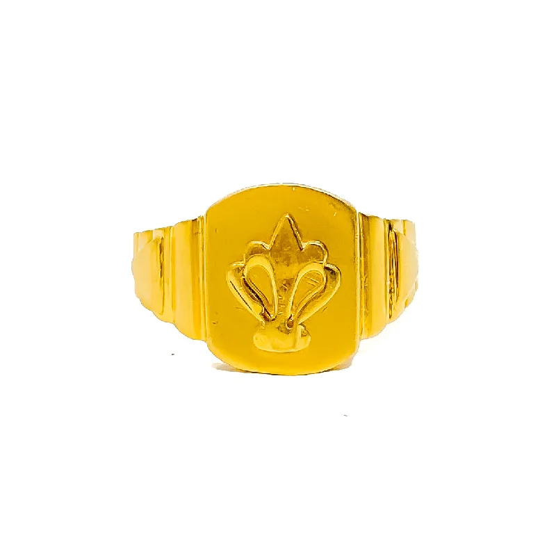 Iconic Engraved Men's 22k Gold Ring