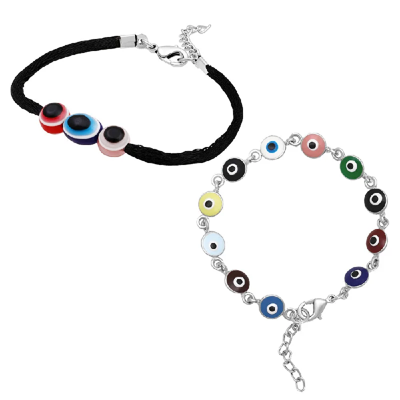 Mahi Combo of Evil Eye Bracelet with Beads and Meenakari Work for Women (CO1105595R)