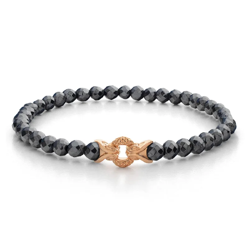 Bond Bracelet - 18K Rose Gold Vermeil + Hematite