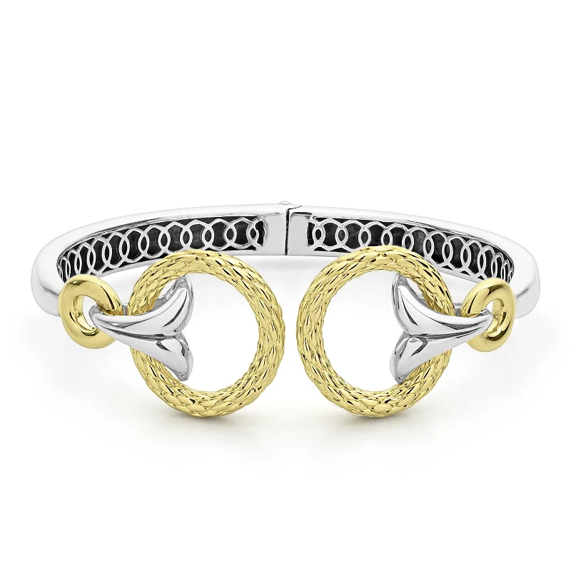 Capulet Torque Cuff 22mm - Two Tone Gold + Silver