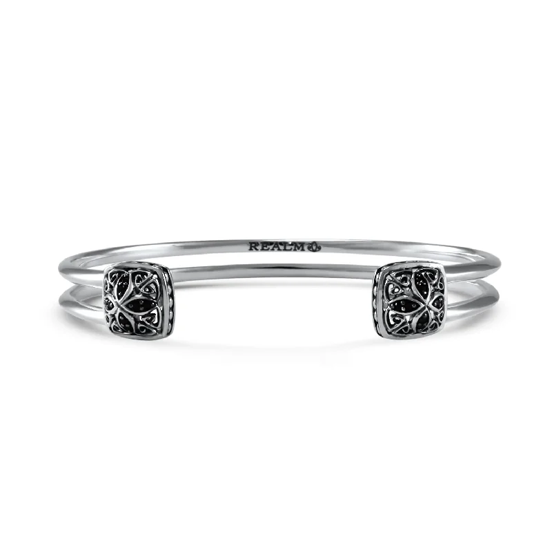 Duplicity Pavé Cuff 10mm - Sterling Silver + CZ Noir