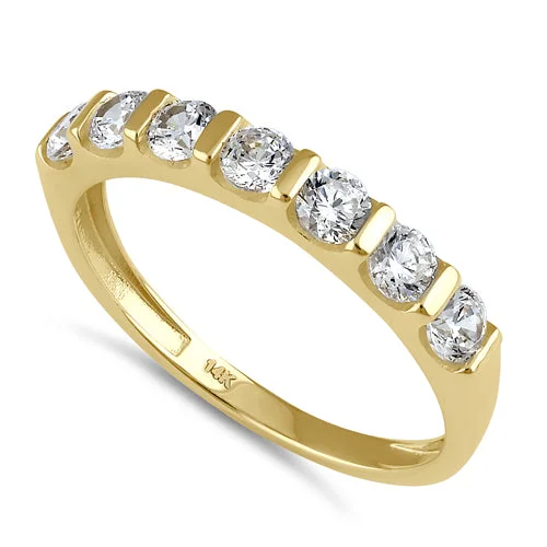 Solid 14K Gold Simple CZ Engagement Ring