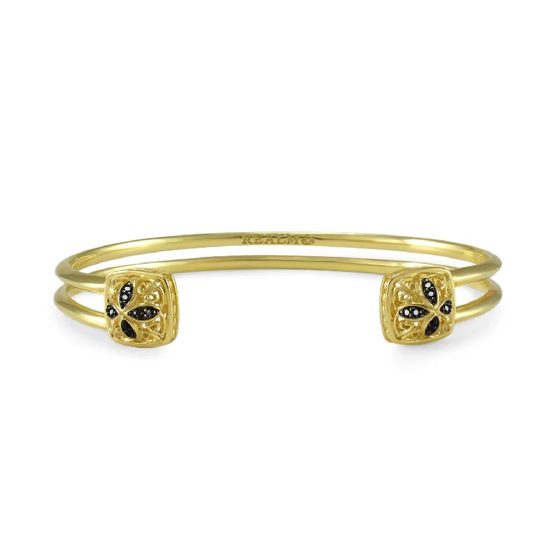 Duplicity Pavé Cuff 10mm - 18K Gold Vermeil + CZ Noir