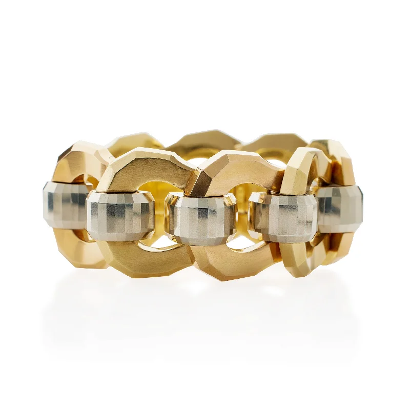 Italian Retro 18K Tri-color Gold Bracelet