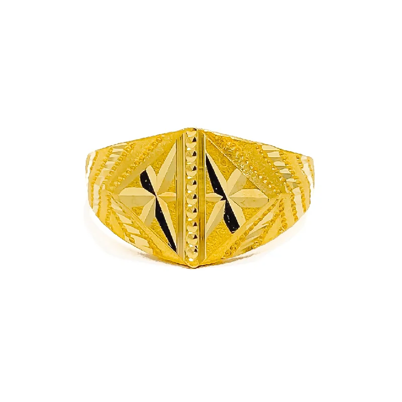 Ethereal Ornate Men's 22k Gold Ring