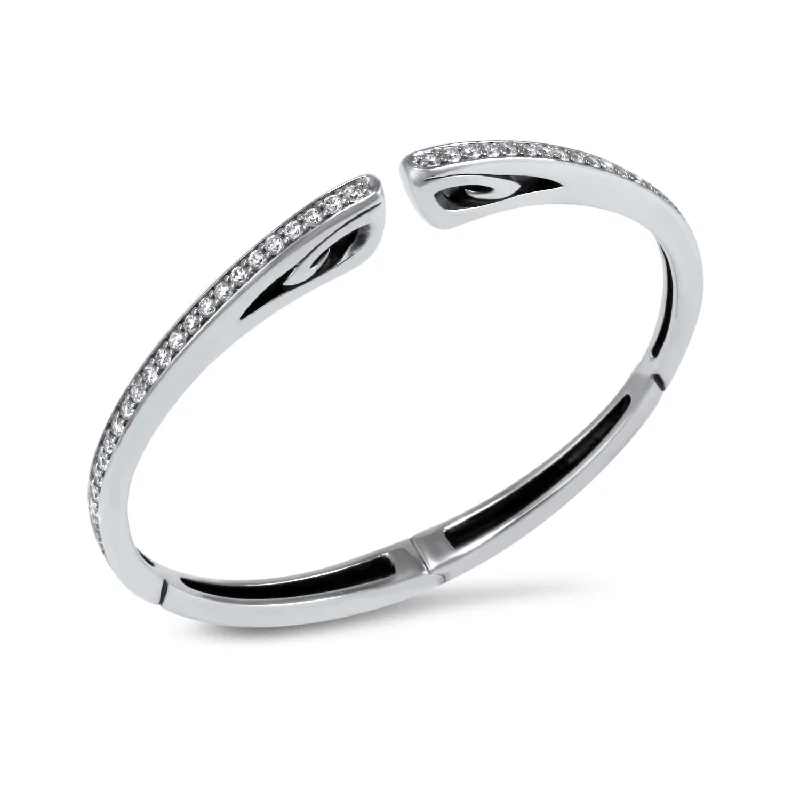 Spirit Pavé Cuff 3mm - Sterling Silver + CZ Blanc