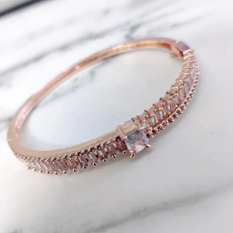 JewelTreeTz  Rose Gold Plated AD Bracelet