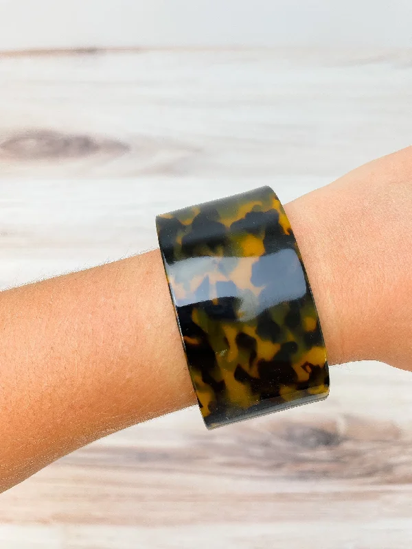 Acrylic Tortoise Cuff Bangle Bracelet