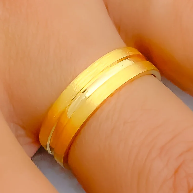 Modern Matte Finish 22k Gold Band