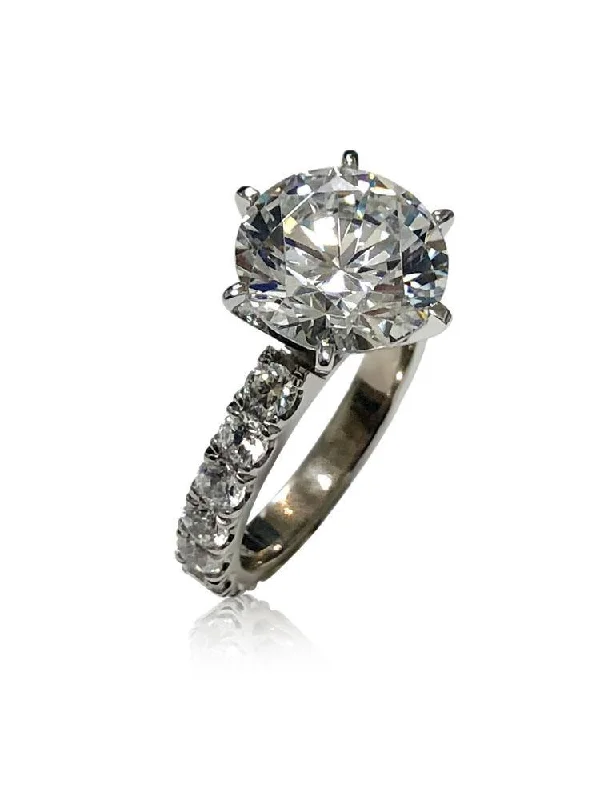 4 Carat Round Cubic Zirconia Engagement ring eternity style