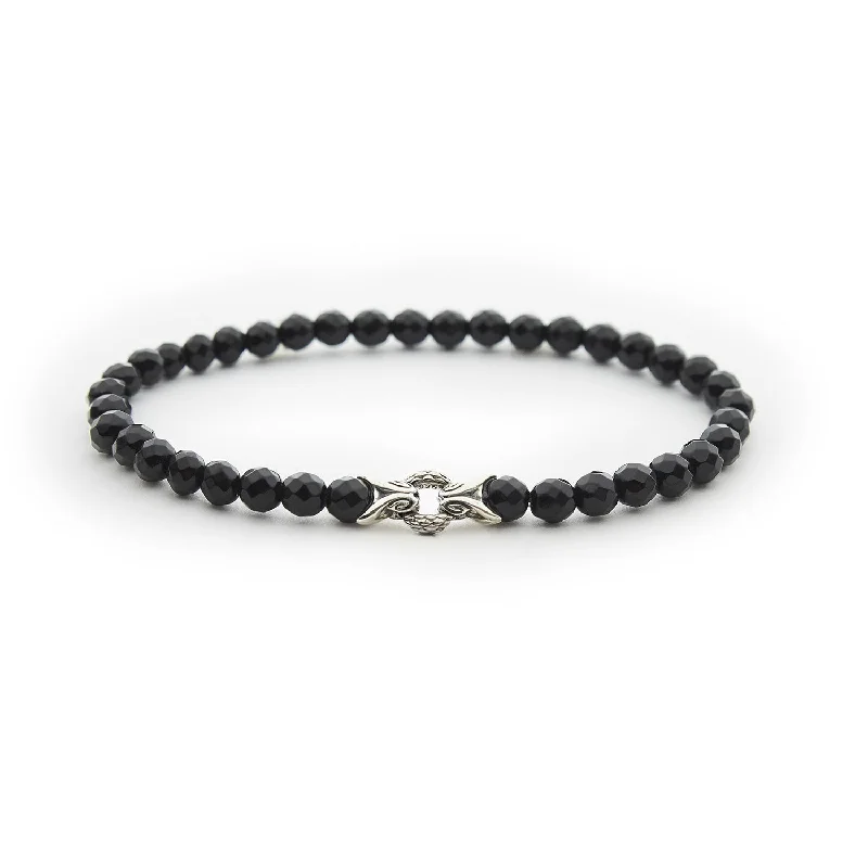 Bond Bracelet - Sterling Silver +  Black Agate