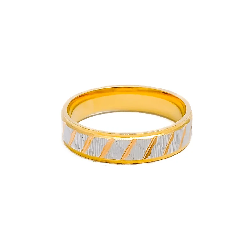 Minimalist Striped 22k Gold Band