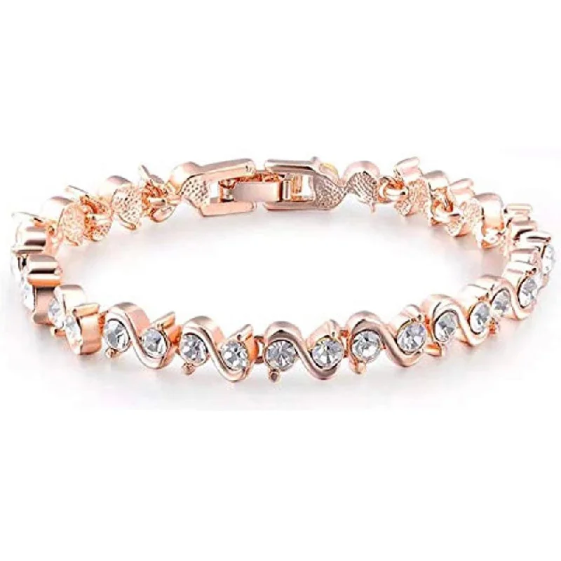 Lucentarts Jewellery Rose Gold Plated Openable Bracelates