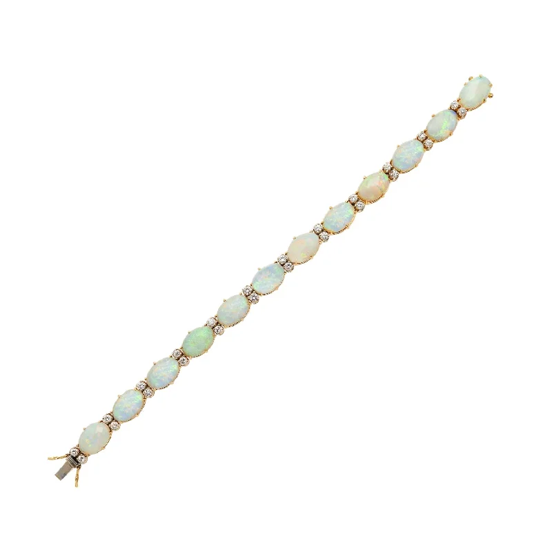 Retro 18kt/Platinum Opal + Diamond Bracelet 27ctw+