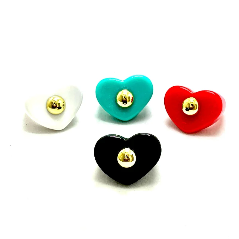 Acrylic Heart Vintage Rings